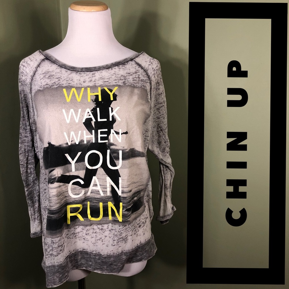 L Chin Up Apparel shirt. Long sleeved, gossamer